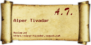 Alper Tivadar névjegykártya