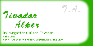 tivadar alper business card